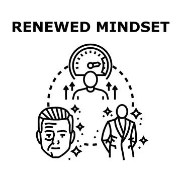 Renewing mindset leading to transformation and personal growth Stock Illustration