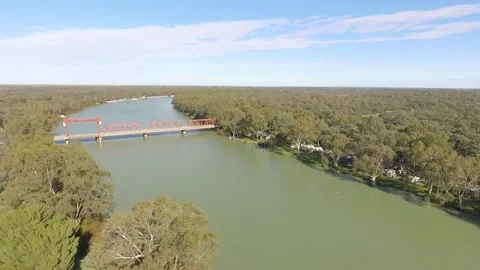 Renmark River Murray SA drone flyover Video stock 157465528