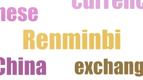 Renminbi Tag Cloud Animated On White Background Stock Footage 103668974