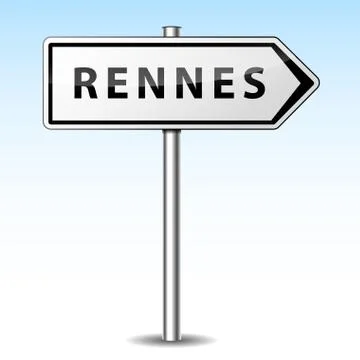 Rennes directional sign Stock Illustration