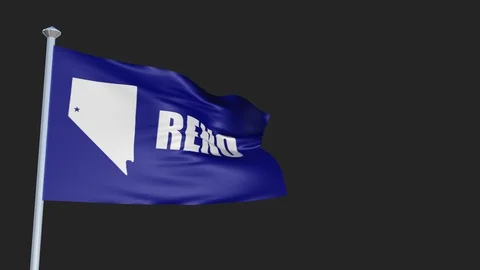 Reno - Loopable 3D flag animation with Alpha Channel and Transparency for you Stock-Footage 91052209
