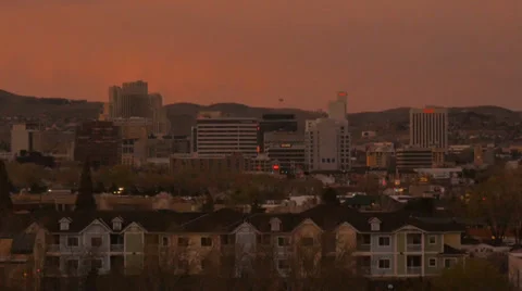 Reno Sunset MS Stock Footage 36557529