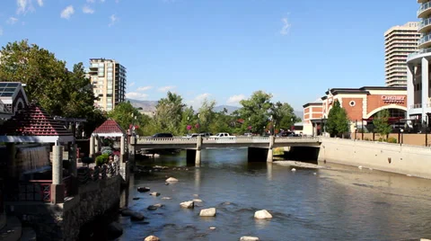 Reno Truckee Riverwalk Stock Footage 33739677
