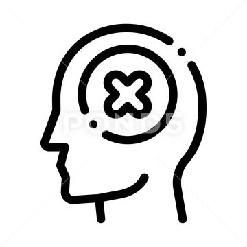 Renouncement Sign In Man Silhouette Mind Vector Stock Illustration