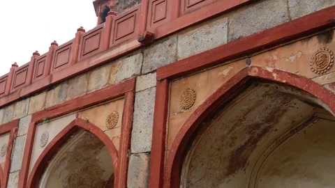 The renovating exterior structure of Mughal architecture Rahim's tomb Stock Footage 255115403