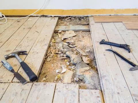 Renovating an old floor Stock Photos