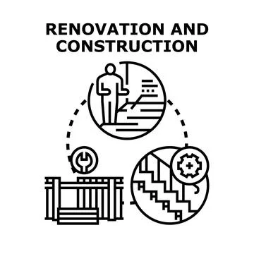 Renovation and construction work concept illustration Stock Illustration