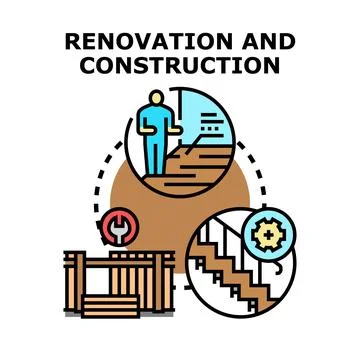 Renovation and construction work concept illustration Stock Illustration