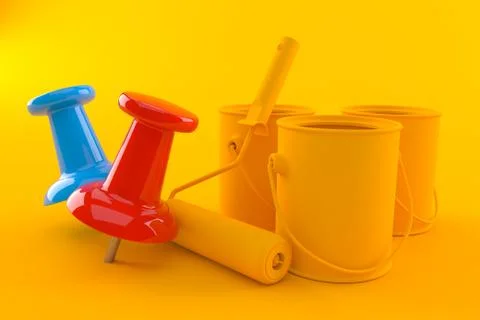 Renovation background with thumbtacks Stock Illustration