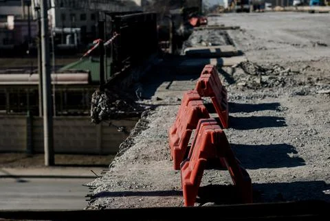 Renovation of the bridge. Stock Photos