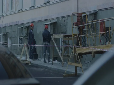 Renovation Of A Building. Old Moscow Stock Footage 80977845