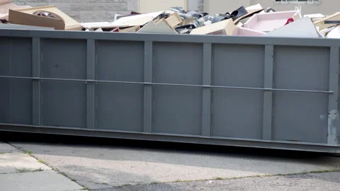 Renovation DIY construction garbage bin close up. Stock Footage 341907412
