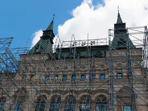 Renovation of the facade Stockfoto's