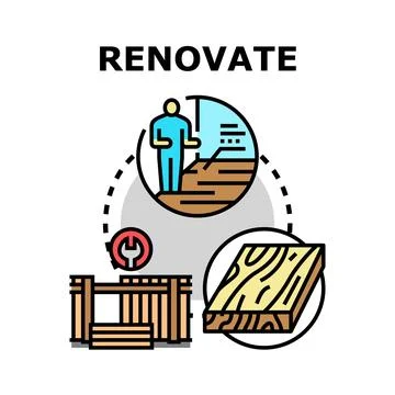Renovation process planning building home improvement Ilustración de archivo