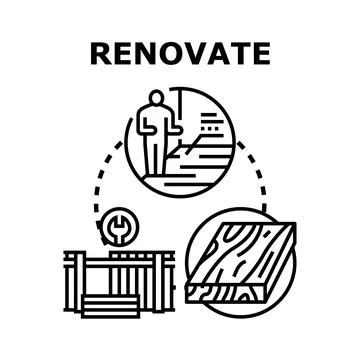Renovation process planning building home improvement Ilustración de archivo