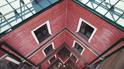 Renovation of public structure on construction site Видео 248277750