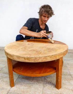 Renovation of table Foto stock