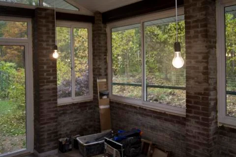Renovation Of Veranda 库存照片