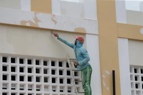 Renovation wall painter Stock Photos