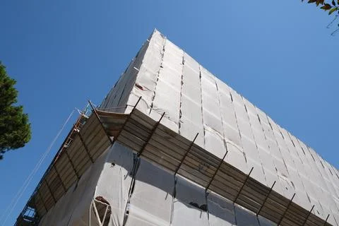 Renovation work on a building. Stock Photos