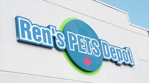 Rens pets depot front store entrance storefront facade logo sign exterior Stock Footage 249758200