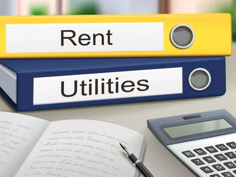 Rent and utilities binders Stock Illustration