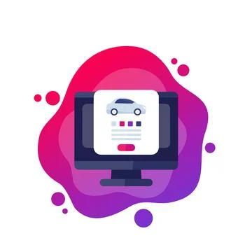 Rent auto online, vector icon Stock Illustration