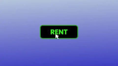 RENT button pressed on computer screen by cursor pointer mouse illustration.. Stock Illustration