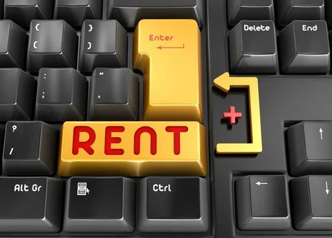 Rent button Rent button , This is a computer generated and 3d rendered pic... Stock Photos