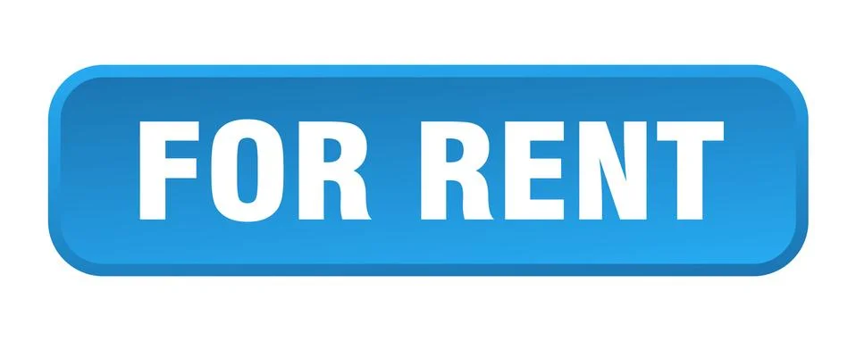 For rent button. for rent square 3d push button Illustrazione stock