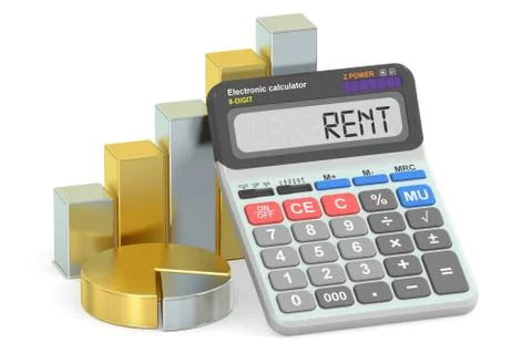 Rent concept, 3D rendering Ilustración de archivo