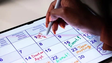 Rent Due Calendar Date In Diary Stock Footage 318758662