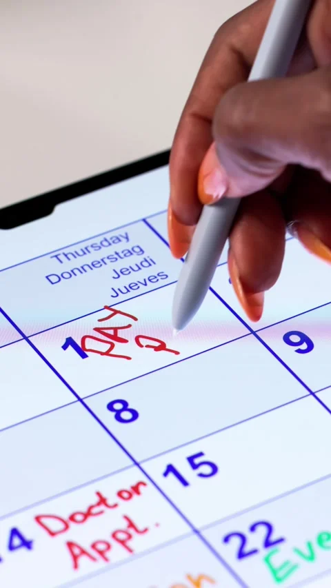 Rent Due Calendar Date In Diary Stock Footage 318760397