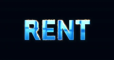Rent. Electric lightning text. Logotype Stock Footage 135644707