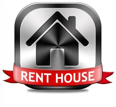 Rent house button Illustrazione stock