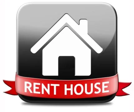 Rent house button Stock Illustration