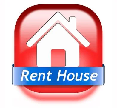 Rent house button Stock Illustration