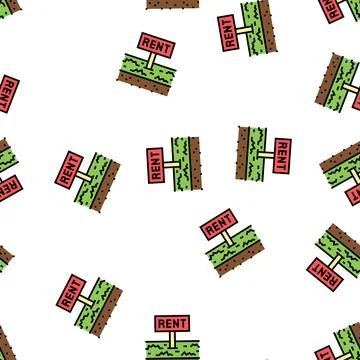 Rent land vector seamless pattern Stock Illustration