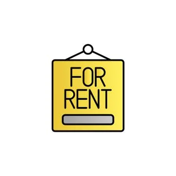 For rent, nameplate color gradient vector icon Stock Illustration