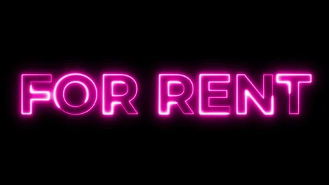 For Rent Neon Text Animation Stock Footage 318339111