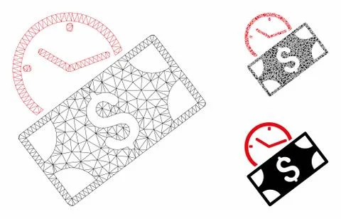 Rent Recurring Payment Vector Mesh 2D Model and Triangle Mosaic Icon イラスト素材