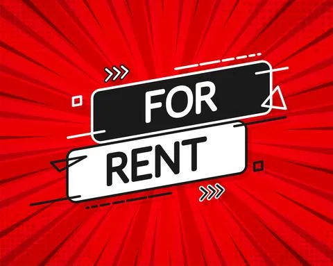 For rent red banner. Isolated vector illustration. Vector illustration design Иллюстрация