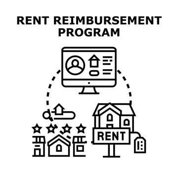 Rent reimbursement program for housing support application Stock Illustration