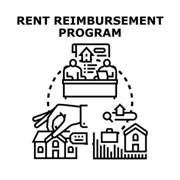 Rent reimbursement program providing financial housing assistance Stock Illustration