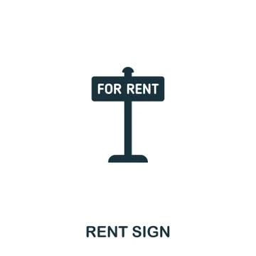 Rent Sign creative icon. Simple element illustration. Rent Sign concept symbol Stock Illustration