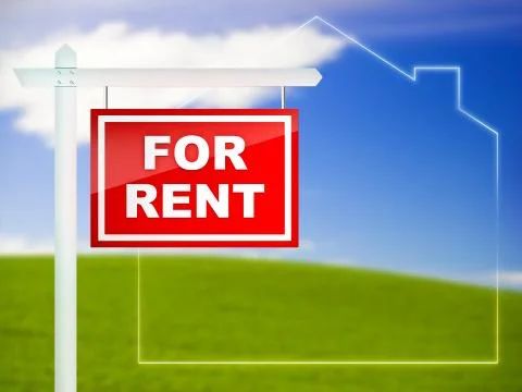 For Rent Sign 스톡 일러스트