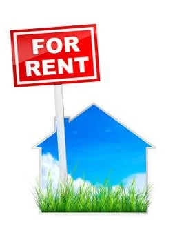 For Rent Sign 스톡 일러스트