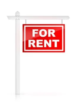For Rent Sign 스톡 일러스트