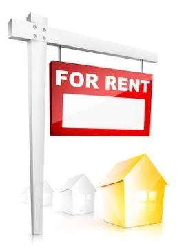 For Rent Sign 스톡 일러스트