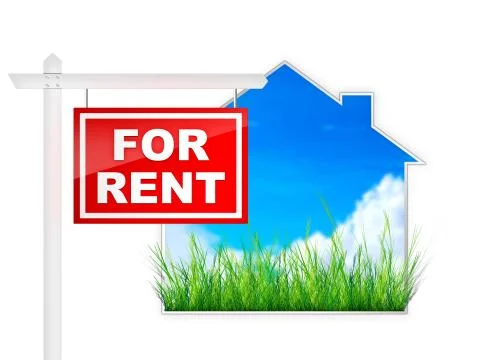 For Rent Sign Stock Illustration